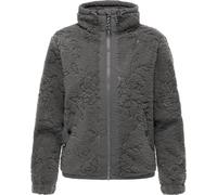 Weiche Plüschjacke mit verstellbarem Kragen "Nordicka II" Stone Grey S