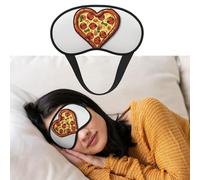 Weiche Schlafmaske, bequem, verdunkelnd, Augenmaske mit verstellbarem Riemen, "I Love Pizza", Herz-Augenschutz, Abdeckung für Damen und Herren, tiefe Erholung, Reisen, Arbeit, Zuhause