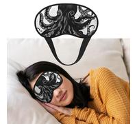 Weiche Schlafmaske, bequem, verdunkelnd, Augenmaske mit verstellbarem Riemen, klassisch, schwarz, Oktopus, Augenschattenabdeckung für Damen und Herren, tiefe Erholung, Reisen, Arbeit, Zuhause