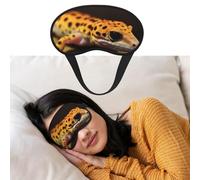 Weiche Schlafmaske, bequem, verdunkelnd, Augenmaske mit verstellbarem Riemen, Leopardenmuster, kleiner Gecko, Augenschutz, Abdeckung für Damen und Herren, tiefe Erholung, Reisen, Arbeit, Zuhause