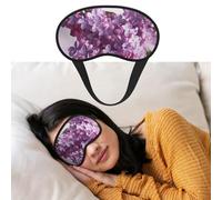 Weiche Schlafmaske, bequem, verdunkelnd, Augenmaske mit verstellbarem Riemen, lila Blumen, Augenschattenabdeckung für Damen und Herren, tiefe Erholung, Reisen, Arbeit, Zuhause