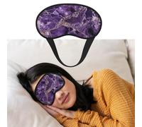 Weiche Schlafmaske, bequem, verdunkelnd, Augenmaske mit verstellbarem Riemen, Marmor, violett, Augenschattenabdeckung für Damen und Herren, tiefe Erholung, Reisen, Arbeit, Zuhause