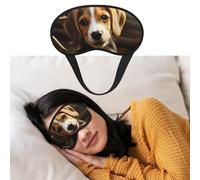 Weiche Schlafmaske, bequem, verdunkelnd, Augenmaske mit verstellbarem Riemen, niedlicher Beagle-Augenschutz, Abdeckung für Damen und Herren, tiefe Erholung, Reisen, Arbeit, Zuhause