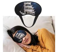 Weiche Schlafmaske, bequem, verdunkelnd, Augenmaske mit verstellbarem Riemen, Vintage-Stil, nautisch, weiß, für Damen und Herren, tiefe Erholung, Reisen, Arbeit, Zuhause