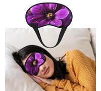 Weiche Schlafmaske, bequem, verdunkelnd, Augenmaske mit verstellbarem Riemen, violette Blume, Augenschattenabdeckung für Damen und Herren, tiefe Erholung, Reisen, Arbeit, Zuhause