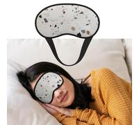 Weiche Schlafmaske, bequem, verdunkelnd, Augenmaske mit verstellbarem Riemen, weißer Terrazzo-Augenschutz, Abdeckung für Damen und Herren, tiefe Erholung, Reisen, Arbeit, Zuhause
