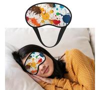 Weiche Schlafmaske, bequeme Verdunkelungs-Augenmaske mit verstellbarem Riemen, abstrakte Farbspritzer, Augenschattenabdeckung für Damen und Herren, tiefe Erholung, Reisen, Arbeit, Zuhause