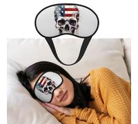 Weiche Schlafmaske, bequeme Verdunkelungs-Augenmaske mit verstellbarem Riemen, amerikanische Flagge, Totenkopf-Augenschutz, Abdeckung für Damen und Herren, tiefe Erholung, Reisen, Arbeit, Zuhause