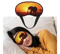 Weiche Schlafmaske, bequeme Verdunkelungs-Augenmaske mit verstellbarem Riemen, Elefantenbilder, Augenschattenabdeckung für Damen und Herren, tiefe Erholung, Reisen, Arbeit, Zuhause