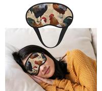 Weiche Schlafmaske, bequeme Verdunkelungs-Augenmaske mit verstellbarem Riemen, Hahn- und Huhn-Druck, Augenschattenabdeckung für Damen und Herren, tiefe Erholung, Reisen, Arbeit, Zuhause