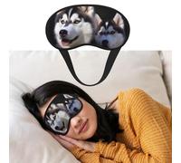 Weiche Schlafmaske, bequeme Verdunkelungs-Augenmaske mit verstellbarem Riemen, Husky-Hunde-Augenschutz, Abdeckung für Damen und Herren, tiefe Erholung, Reisen, Arbeit, Zuhause