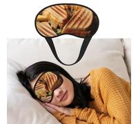 Weiche Schlafmaske, bequeme Verdunkelungs-Augenmaske mit verstellbarem Riemen, Käse-Sandwiches, Augenschattenabdeckung für Damen und Herren, tiefe Erholung, Reisen, Arbeit, Zuhause