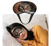 Weiche Schlafmaske, bequeme Verdunkelungs-Augenmaske mit verstellbarem Riemen, Katzen-Unterdecke, Augenschattenabdeckung für Damen und Herren, tiefe Erholung, Reisen, Arbeit, Zuhause