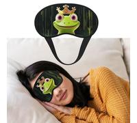 Weiche Schlafmaske, bequeme Verdunkelungs-Augenmaske mit verstellbarem Riemen, Krone, Frosch, Augenschutz, Abdeckung für Damen und Herren, tiefe Erholung, Reisen, Arbeit, Zuhause