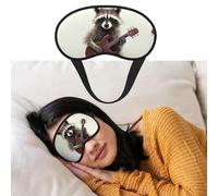 Weiche Schlafmaske, bequeme Verdunkelungs-Augenmaske mit verstellbarem Riemen, lustiger Waschbär-Augenschutz, Abdeckung für Damen und Herren, tiefe Erholung, Reisen, Arbeit, Zuhause