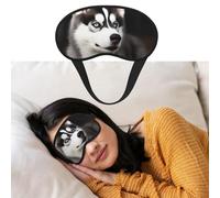 Weiche Schlafmaske, bequeme Verdunkelungs-Augenmaske mit verstellbarem Riemen, niedlicher Husky-Hund, Augenschattenabdeckung für Damen und Herren, tiefe Erholung, Reisen, Arbeit, Zuhause