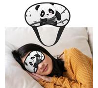 Weiche Schlafmaske, bequeme Verdunkelungs-Augenmaske mit verstellbarem Riemen, niedlicher Panda-Augenschutz, Abdeckung für Damen und Herren, tiefe Erholung, Reisen, Arbeit, Zuhause