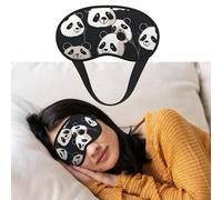 Weiche Schlafmaske, bequeme Verdunkelungs-Augenmaske mit verstellbarem Riemen, niedlicher Panda-Augenschutz, Abdeckung für Damen und Herren, tiefe Erholung, Reisen, Arbeit, Zuhause