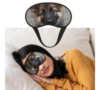 Weiche Schlafmaske, bequeme Verdunkelungs-Augenmaske mit verstellbarem Riemen, niedlicher Schäferhund, Welpe, Augenschattenabdeckung für Damen und Herren, tiefe Erholung, Reisen, Arbeit, Zuhause