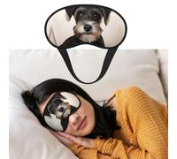 Weiche Schlafmaske, bequeme Verdunkelungs-Augenmaske mit verstellbarem Riemen, niedlicher Schnauzer-Augenschutz, für Damen und Herren, tiefe Erholung, Reisen, Arbeit, Zuhause
