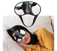 Weiche Schlafmaske, bequeme Verdunkelungs-Augenmaske mit verstellbarem Riemen, niedlicher schwarzer Ziegen-Tier-Augenschutz für Damen und Herren, tiefe Erholung, Reisen, Arbeit, Zuhause