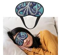 Weiche Schlafmaske, bequeme Verdunkelungs-Augenmaske mit verstellbarem Riemen, Oktopus-Design, Augenschattenabdeckung für Damen und Herren, tiefe Erholung, Reisen, Arbeit, Zuhause