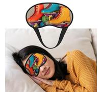 Weiche Schlafmaske, bequeme Verdunkelungs-Augenmaske mit verstellbarem Riemen, Retro, bunte Rollschuhe, Augenschutz, Abdeckung für Damen und Herren, tiefe Erholung, Reisen, Arbeit, Zuhause