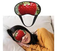 Weiche Schlafmaske, bequeme Verdunkelungs-Augenmaske mit verstellbarem Riemen, schöne Erdbeer-Augenschattenabdeckung für Damen und Herren, tiefe Erholung, Reisen, Arbeit, Zuhause