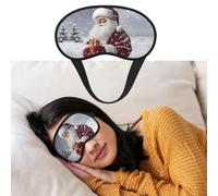 Weiche Schlafmaske, bequeme Verdunkelungs-Augenmaske mit verstellbarem Riemen, Weihnachtsmann, Schnee, Sekenry, Augenschutz, Abdeckung für Damen und Herren, tiefe Erholung, Reisen, Arbeit, Zuhause