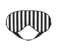 Weiche Schlafmaske, schwarz-weiße Streifen, verstellbarer Riemen, lichtblockierend, wendbar, bequem, Nachtmaske