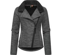 Strickfleecejacke RAGWEAR "Saskie Melange" Gr. XL (42), grau (dunkelgrau) Damen Jacken (92922718-XL) dunkelgrau