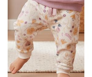 Weiche Sweathose Blümchen beige 104