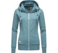 Kapuzensweatjacke RAGWEAR "Paya Intl.", Damen, Gr. XXL (44), blau (aquablau), Material: 50% Baumwolle, 50% Polyester, tailliert hüftbedeckend, hoch geschlossener Ausschnitt, eng Rippbündchen, Sweatjac