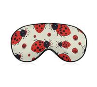 Weiche verdunkelnde Schlaf-Augenmaske, roter Marienkäfer, Reiseaugenabdeckung, kein Augendruck, super leicht, seidig, weiche Augenbinde mit verstellbarem Riemen, für Damen und Herren