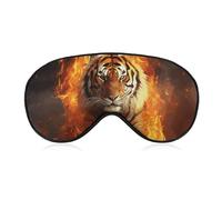 Weiche Verdunkelungs-Augenmaske, cooler Tiger in Flamme, Reiseaugenabdeckung, kein Augendruck, super leicht, seidig, weiche Augenbinde mit verstellbarem Riemen, für Damen und Herren