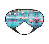 Weiche Verdunkelungs-Augenmaske mit Flamingo- und Schwimmbad-Druck, Reise-Augenmaske, Seitenschläfer-Augenabdeckungen, Schlaf-Augenmaske für Männer und Frauen