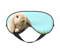 Weiche Verdunkelungs-Augenmaske mit Hasen-Motiv auf grünem Gras, Reise-Augenmaske, Seitenschläfer-Augenabdeckungen, Schlaf-Augenmaske für Männer und Frauen