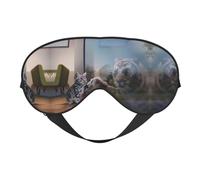 Weiche Verdunkelungs-Augenmaske mit Katzen- und Reflexionstiger-Tierdruck, Reise-Augenmaske, Seitenschläfer-Augenabdeckung, Schlaf-Augenmaske für Männer und Frauen