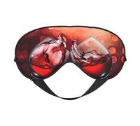 Weiche Verdunkelungs-Augenmaske mit Rotweinglas-Motiv, Reise-Augenmaske, Seitenschläfer-Augenabdeckungen, Schlaf-Augenmaske für Männer und Frauen