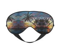 Weiche Verdunkelungs-Augenmaske mit tropischem Sonnenuntergang-Druck, Reise-Augenmaske, Seitenschläfer-Augenabdeckungen, Schlaf-Augenmaske für Männer und Frauen