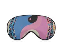 Weiche Verdunkelungs-Augenmaske mit Yin-Yang-Muster, Reiseaugenabdeckung, kein Augendruck, super leicht, seidig, weiche Augenbinde mit verstellbarem Riemen, für Damen und Herren