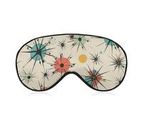 Weiche Verdunkelungs-Schlaf-Augenmaske, Atomsterne, Retro-Muster, Reiseaugenabdeckung, kein Augendruck, super leicht, seidig, weiche Augenbinde mit verstellbarem Riemen, für Damen und Herren
