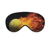 Weiche Verdunkelungs-Schlaf-Augenmaske, brennende Tennisbilder, Reiseaugenabdeckung, kein Augendruck, super leicht, seidig, weiche Augenbinde mit verstellbarem Riemen, für Damen und Herren