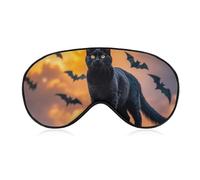 Weiche Verdunkelungs-Schlaf-Augenmaske, die schwarze Katze geht auf dem Dach, Reiseaugenabdeckung, kein Augendruck, super leicht, seidig weiche Augenbinde mit verstellbarem Riemen, für Damen und