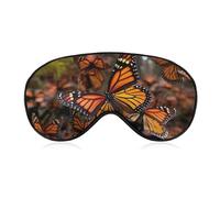 Weiche Verdunkelungs-Schlaf-Augenmaske, Monarch-Schmetterlinge, Reiseaugenabdeckung, kein Augendruck, superleicht, seidig, weiche Augenbinde mit verstellbarem Riemen, für Damen und Herren