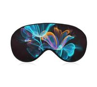 Weiche Verdunkelungs-Schlaf-Augenmaske, Neonblumen, Reiseaugenabdeckung, kein Augendruck, super leicht, seidig, weiche Augenbinde mit verstellbarem Riemen, für Damen und Herren