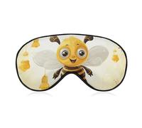 Weiche Verdunkelungs-Schlaf-Augenmaske, niedliche Bienen, Honig, Reiseaugenabdeckung, kein Augendruck, super leicht, seidig, weiche Augenbinde mit verstellbarem Riemen, für Damen und Herren
