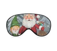 Weiche Verdunkelungs-Schlaf-Augenmaske, Weihnachten, traditioneller Zwerg, Reise, Augenabdeckung, kein Augendruck, super leicht, seidig, weiche Augenbinde mit verstellbarem Riemen, für Damen und