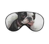 Weiche Verdunkelungs-Schlafmaske, Boston Terrier, Reiseaugenabdeckung, kein Augendruck, superleicht, seidig, weiche Augenbinde mit verstellbarem Riemen, für Damen und Herren