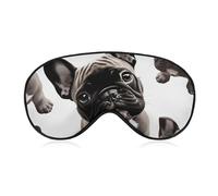 Weiche Verdunkelungs-Schlafmaske, französische Bulldogge, Reiseaugenabdeckung, kein Augendruck, super leicht, seidig, weiche Augenbinde mit verstellbarem Riemen, für Damen und Herren